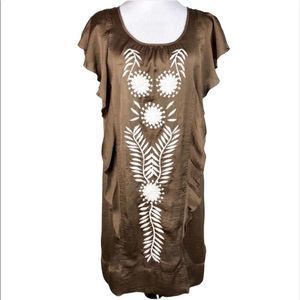 Anthro Uncle Frank Tunic Dress with Embroidery